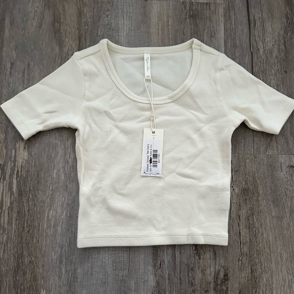Cream Short Sleeve Top